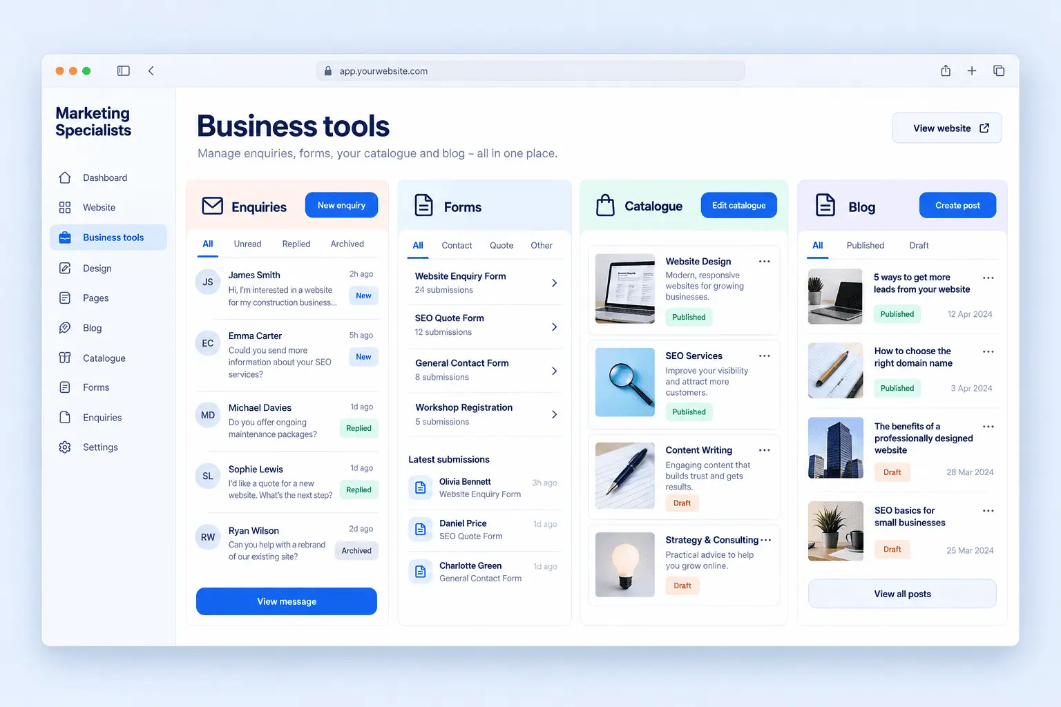 Screenshot 2 of Marketing Specialists AI Website Builder