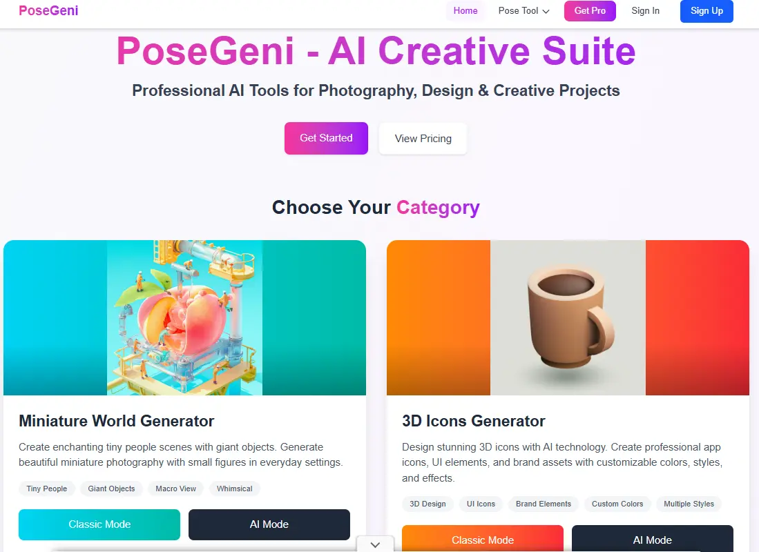 Screenshot 1 of PoseGeni - AI Pose Generator