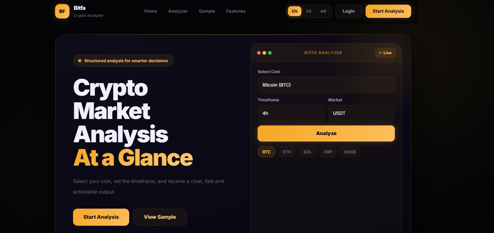Screenshot 1 of Bitfa Radar