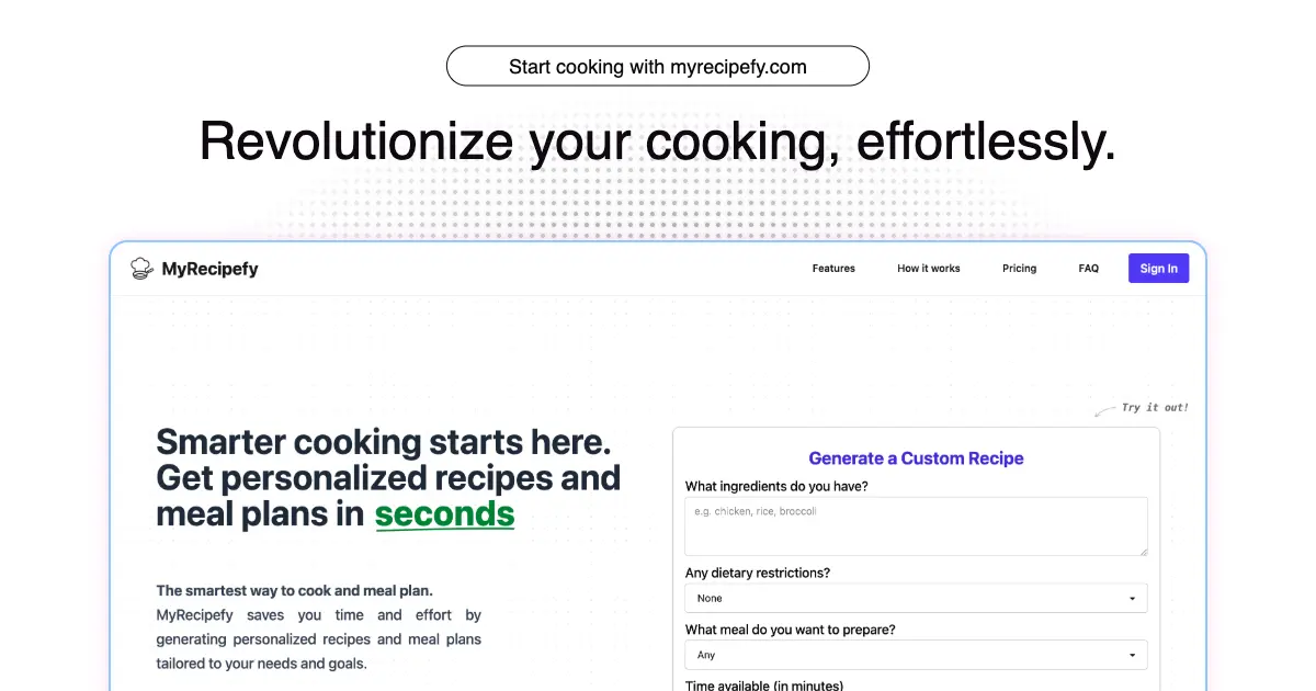 Screenshot 1 of MyRecipefy