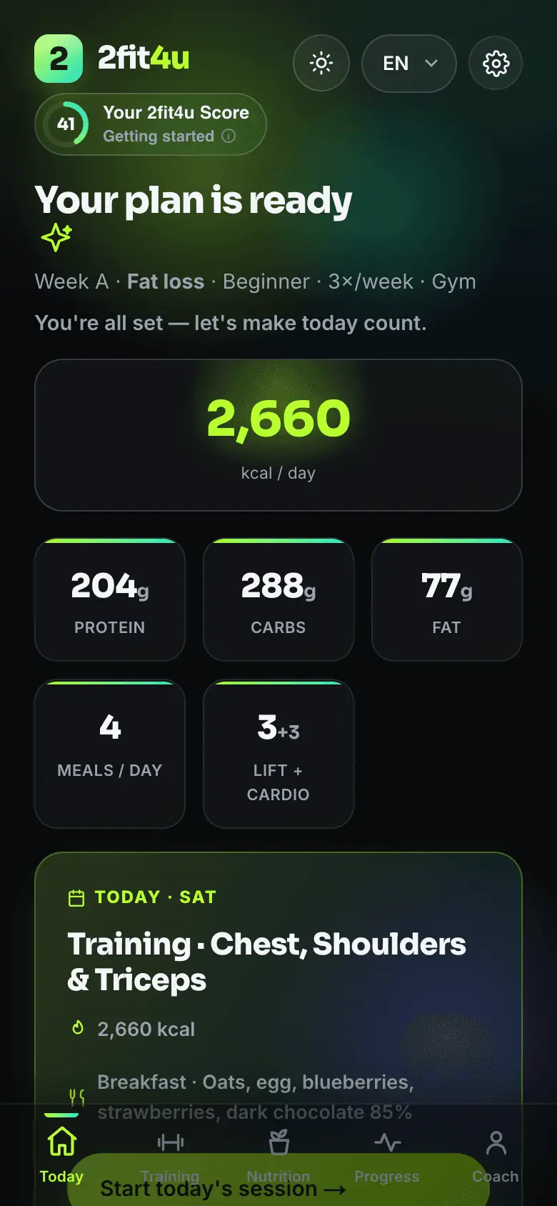 Screenshot 1 of 2fit4u