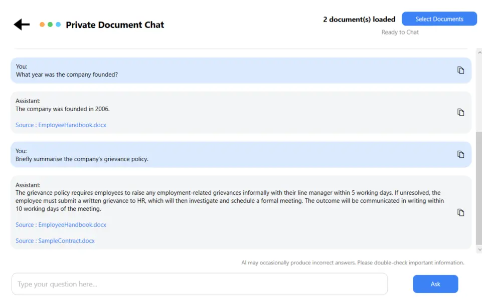 Screenshot 3 of Private Document Chat