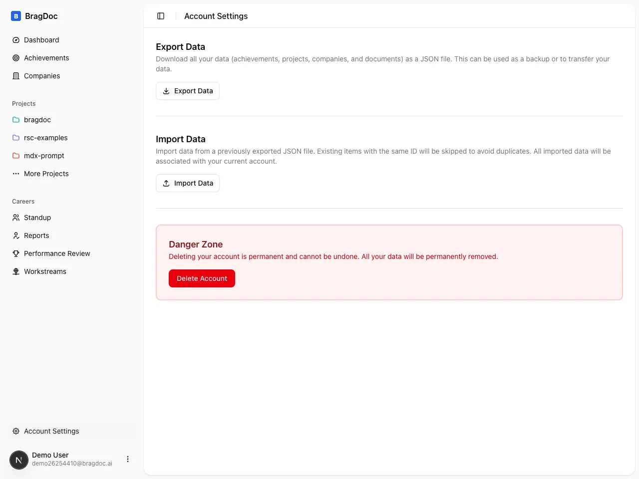 Screenshot 2 of BragDoc