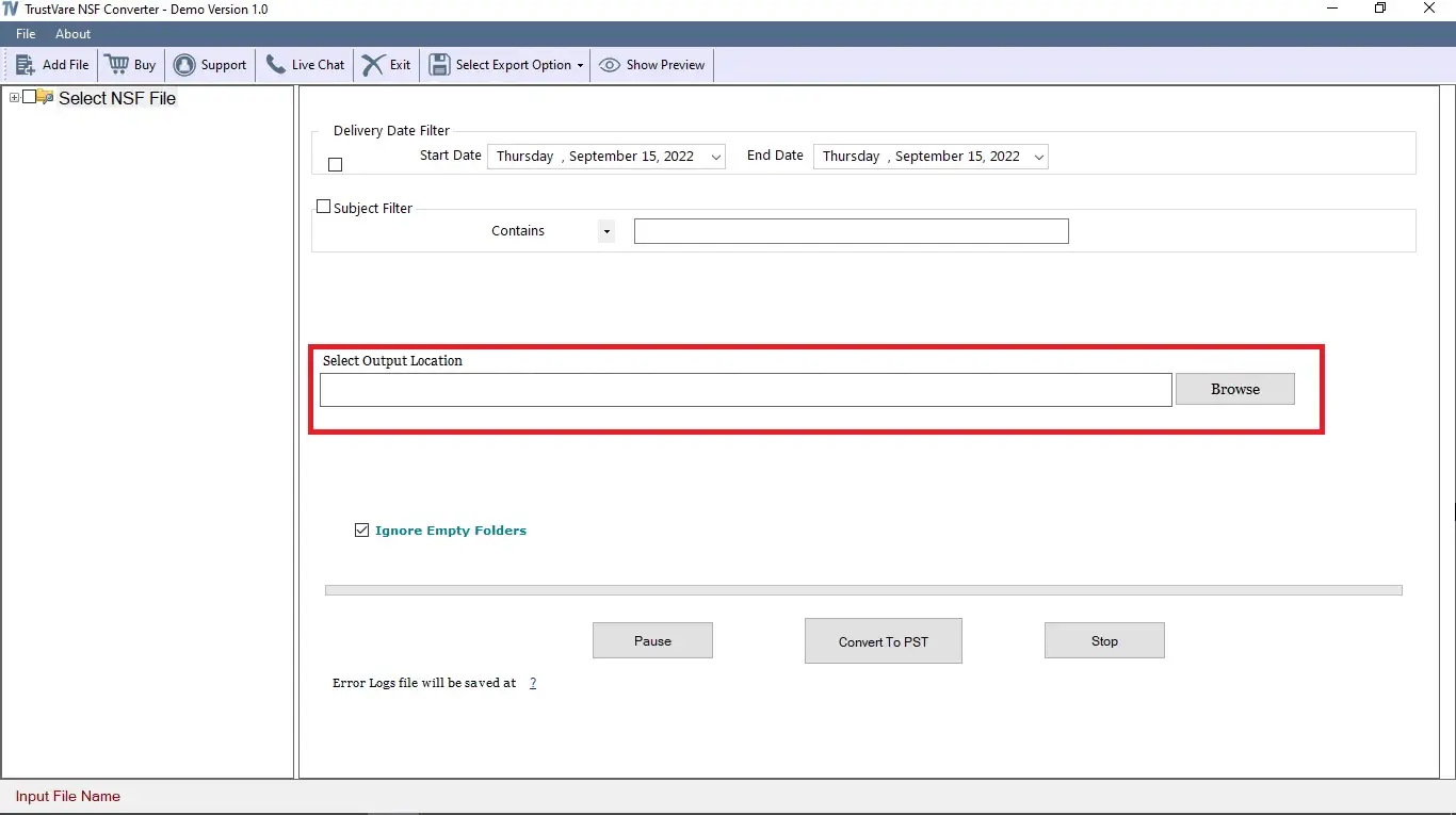 Screenshot 4 of TrustVare NSF to PST Converter