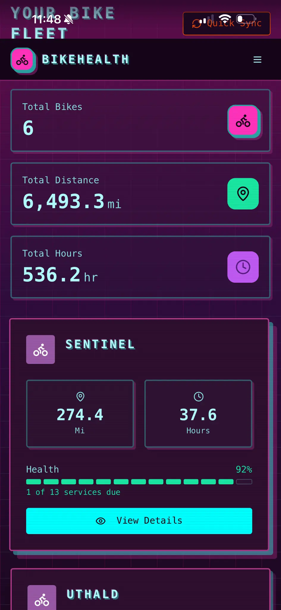 Screenshot 1 of BikeHealth