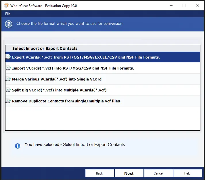 Screenshot 3 of WholeClear vCard Duplicate Remover