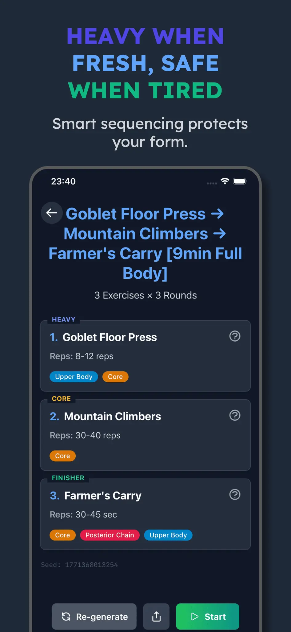 Screenshot 1 of Kettlebell EMOM Builder