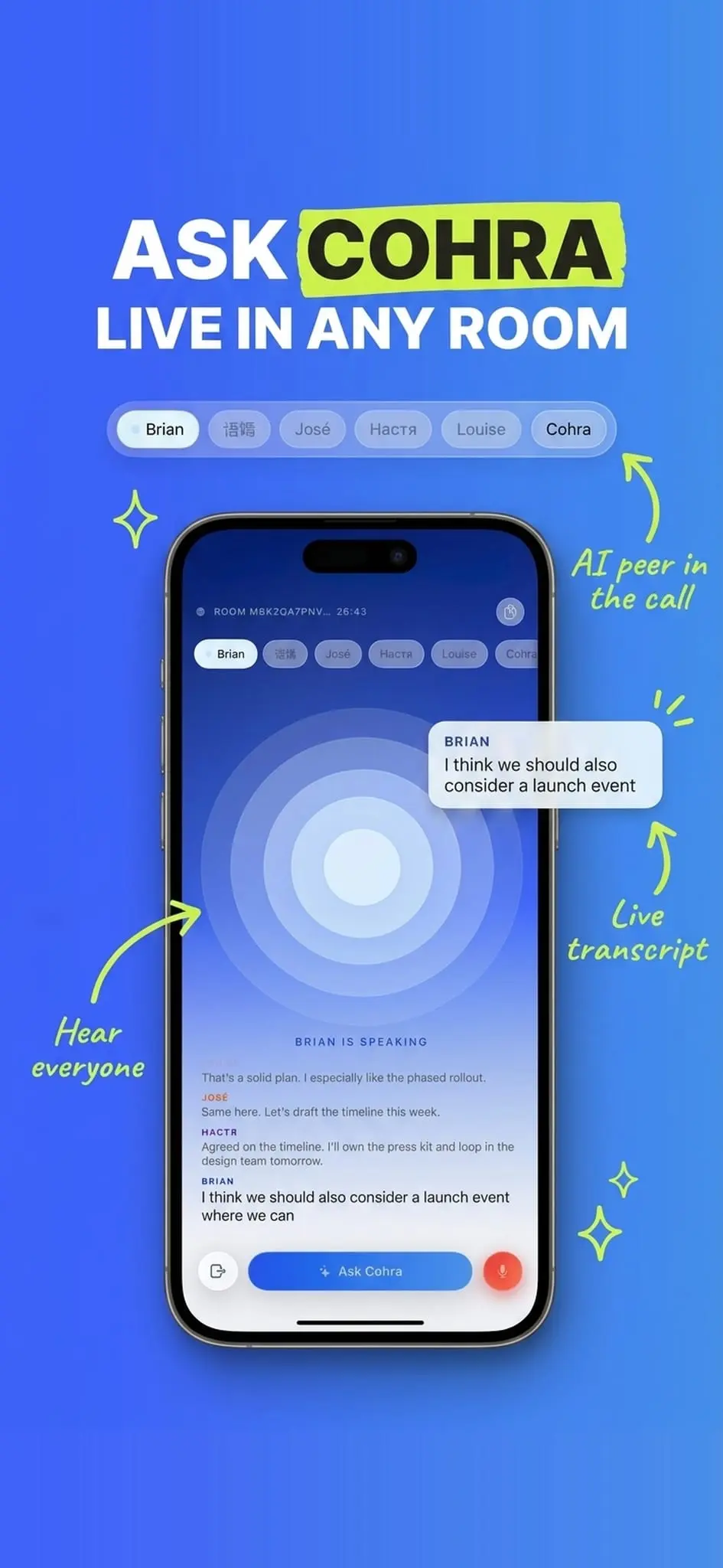 Screenshot 1 of Cohra – AI for Real Group Conversations