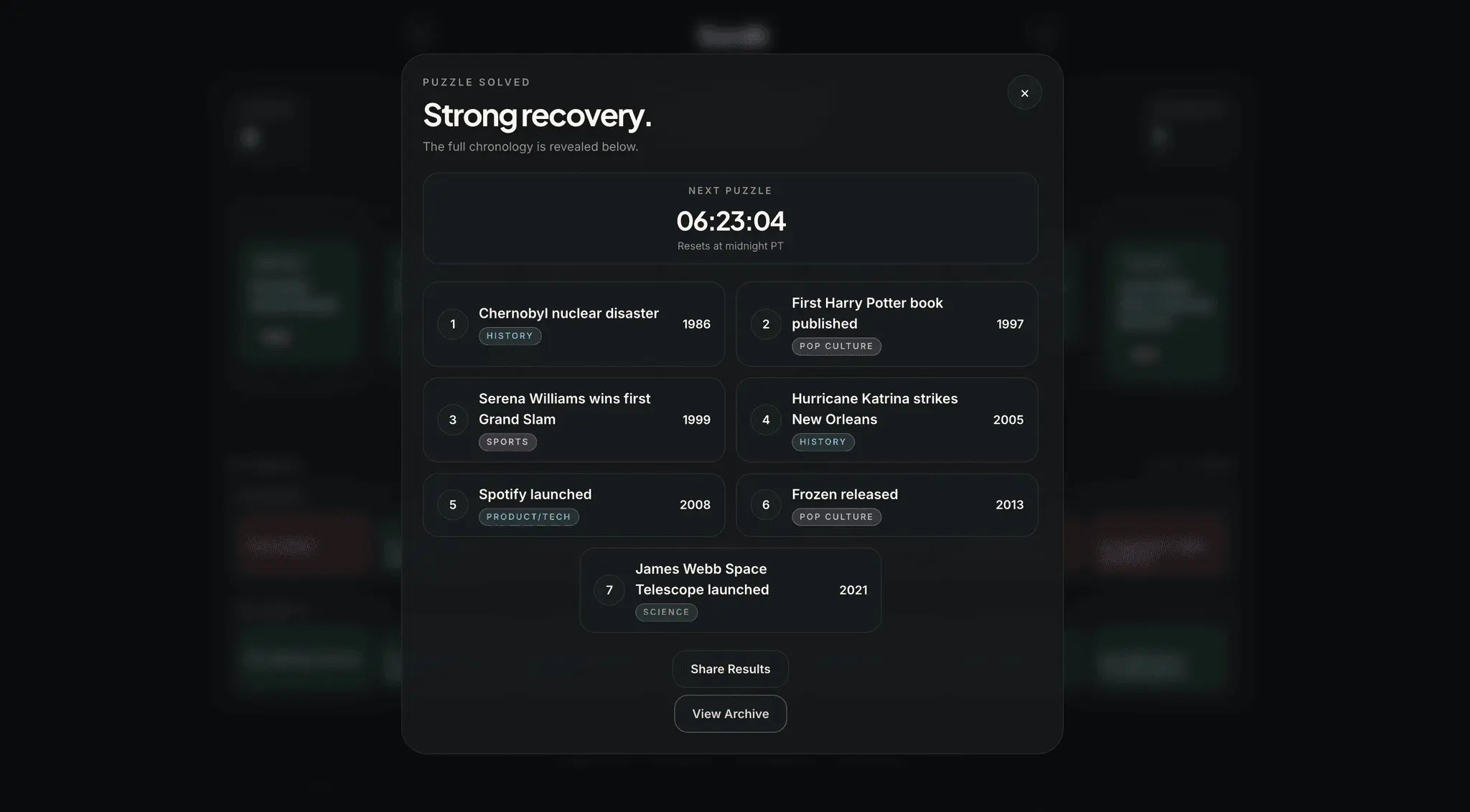 Screenshot 6 of Sordit – Daily Timeline Game