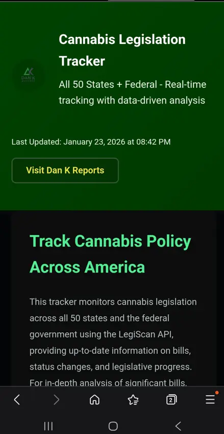 Screenshot 1 of Cannabis Legislation Tracker
