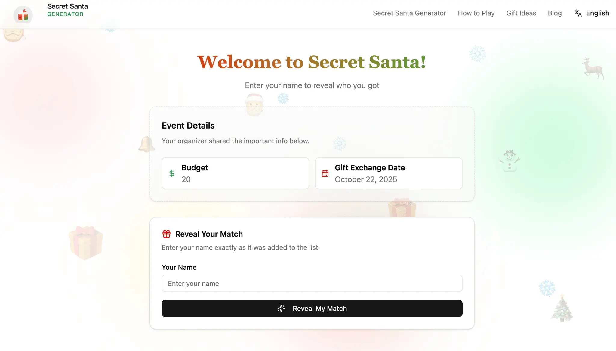 Screenshot 3 of Secret Santa generator noemail nosignup