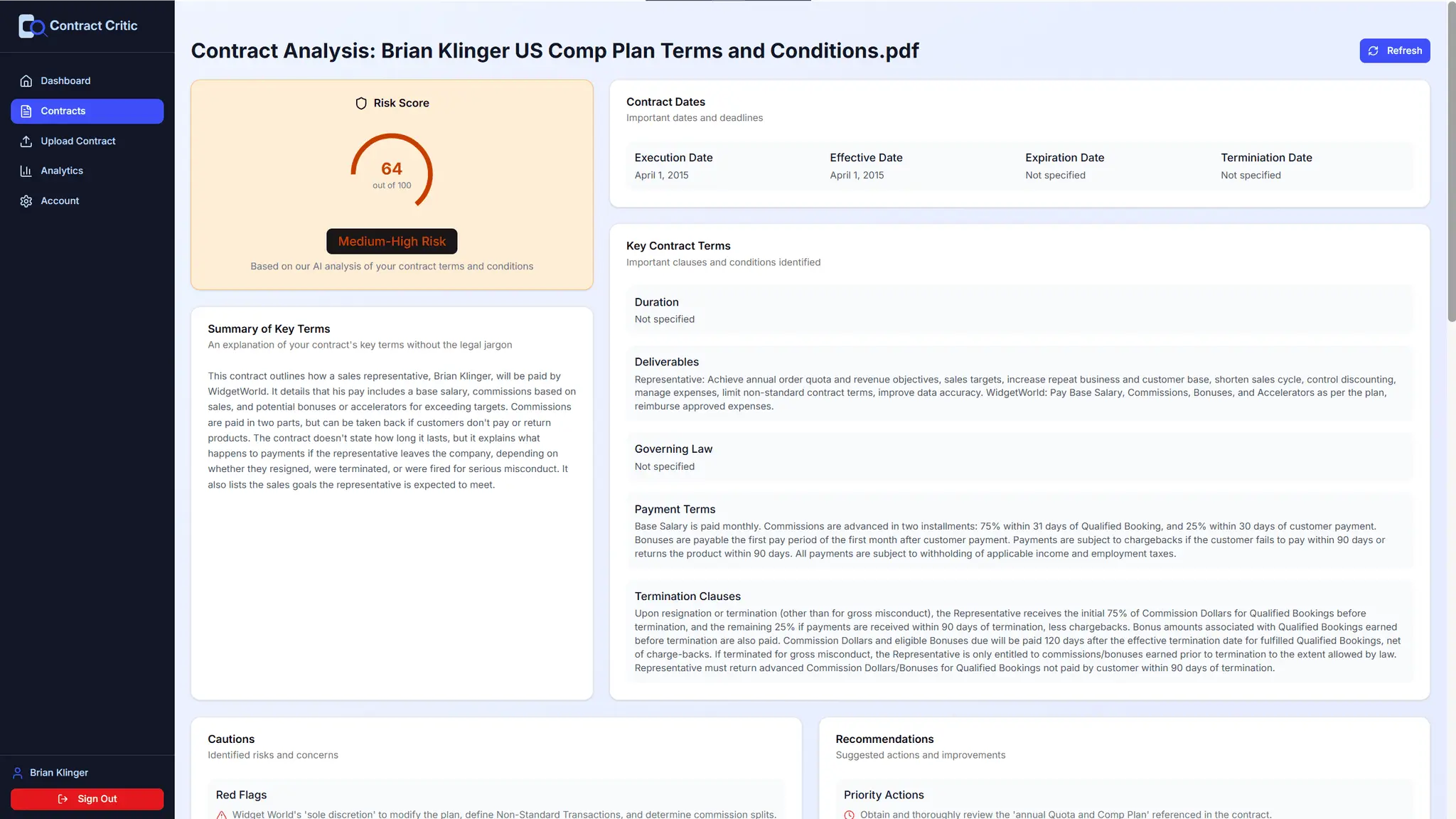 Screenshot 3 of Contract Critic