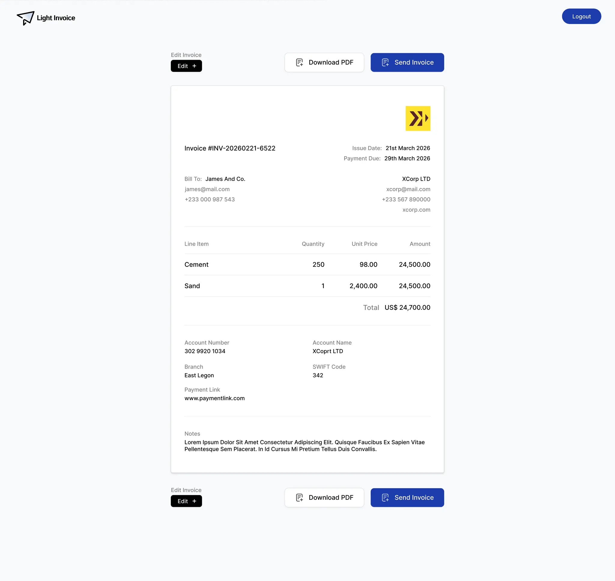 Screenshot 2 of LightInvoice