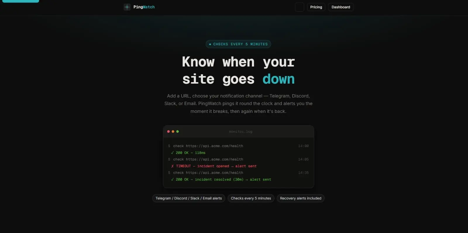 Screenshot 1 of PingWatch