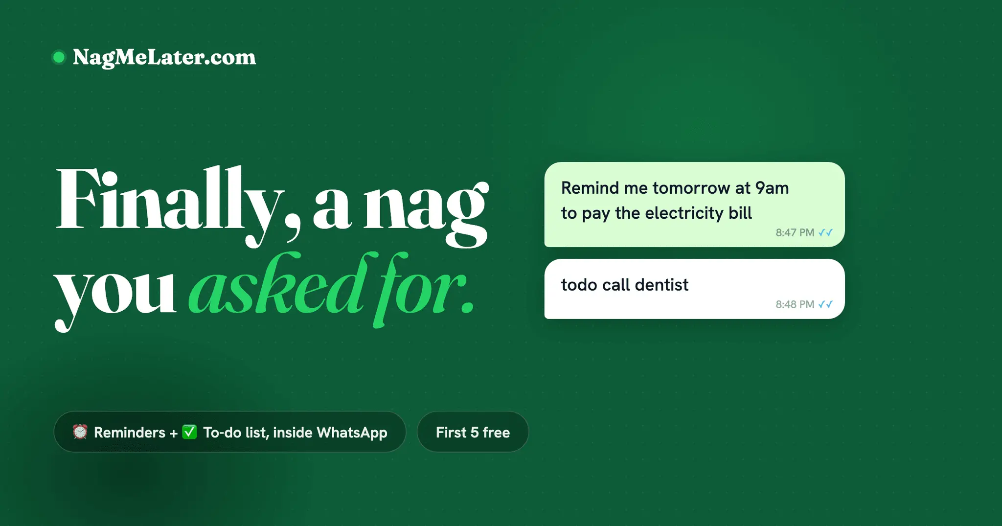 Screenshot 1 of NagMeLater