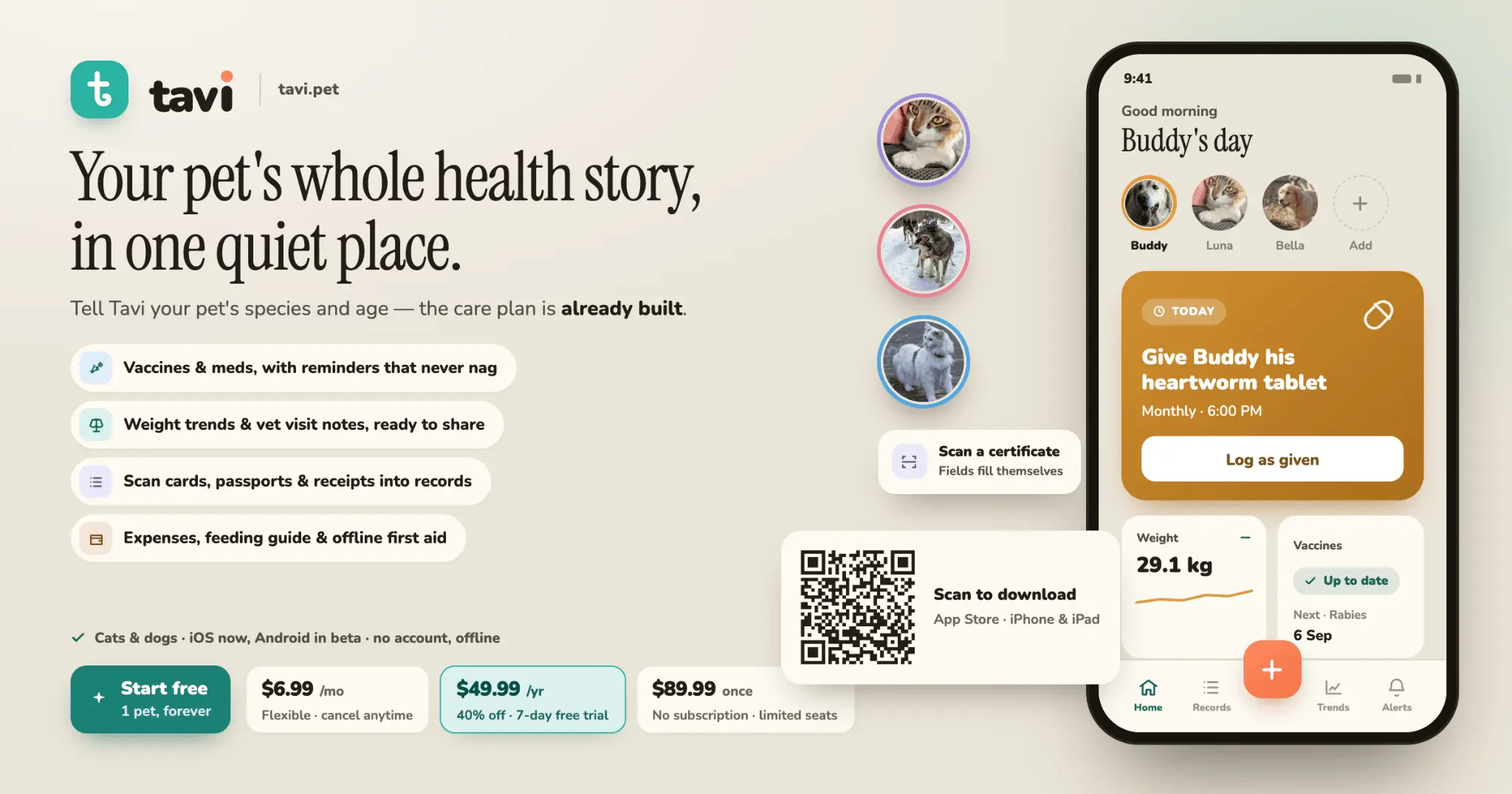 Screenshot 1 of Tavi : Pet health