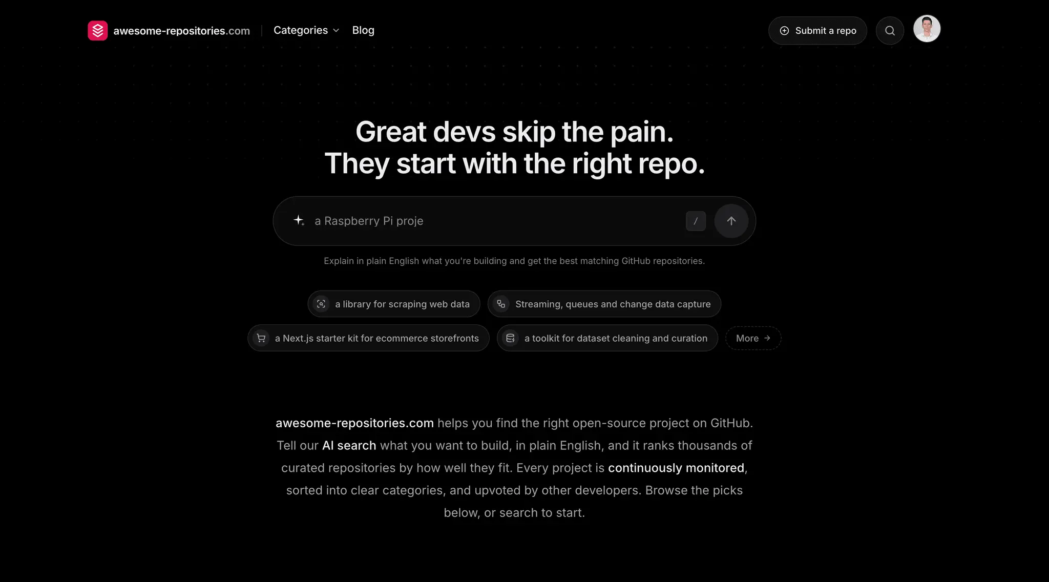 Screenshot 1 of Awesome Repositories