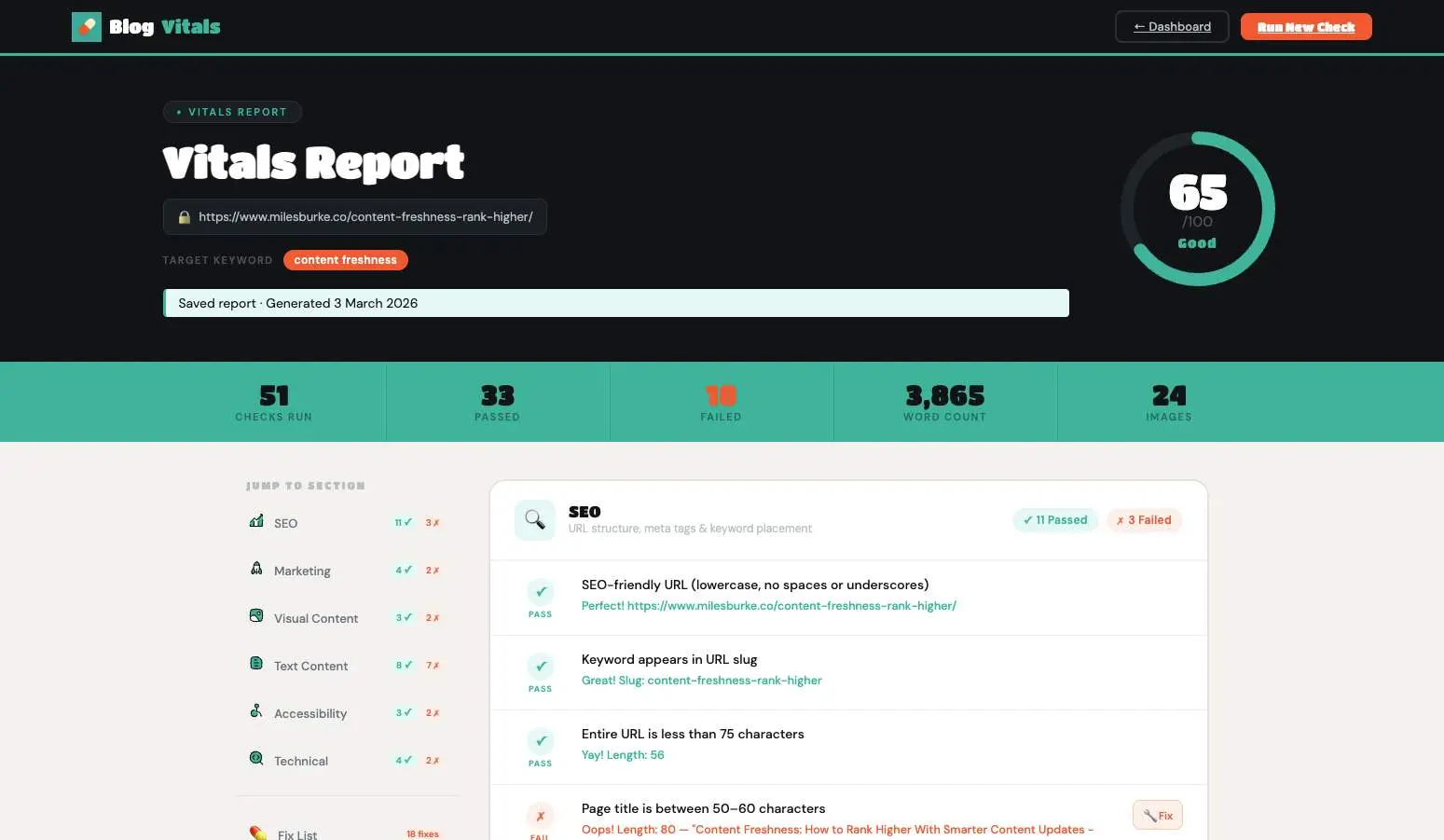 Screenshot 2 of BlogVitals