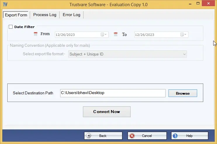 Screenshot 2 of TrustVare MSG to EMLX Converter