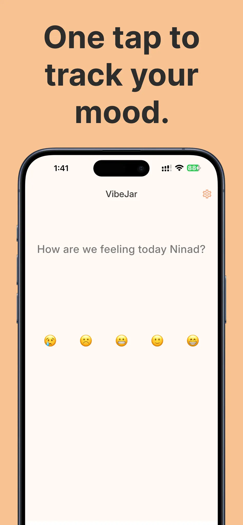 Screenshot 1 of VibeJar - Mood Tracker and Journal