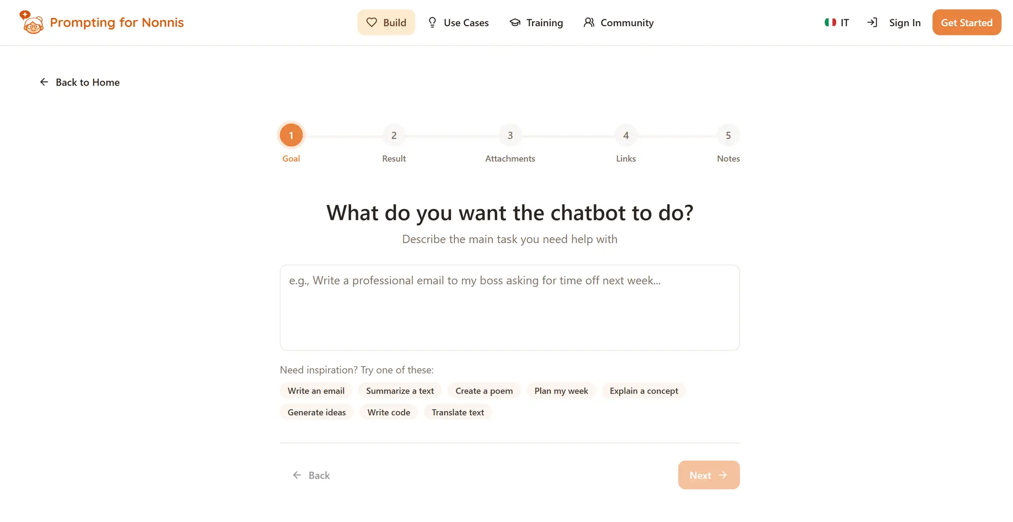 Screenshot 1 of Prompting for Nonnis