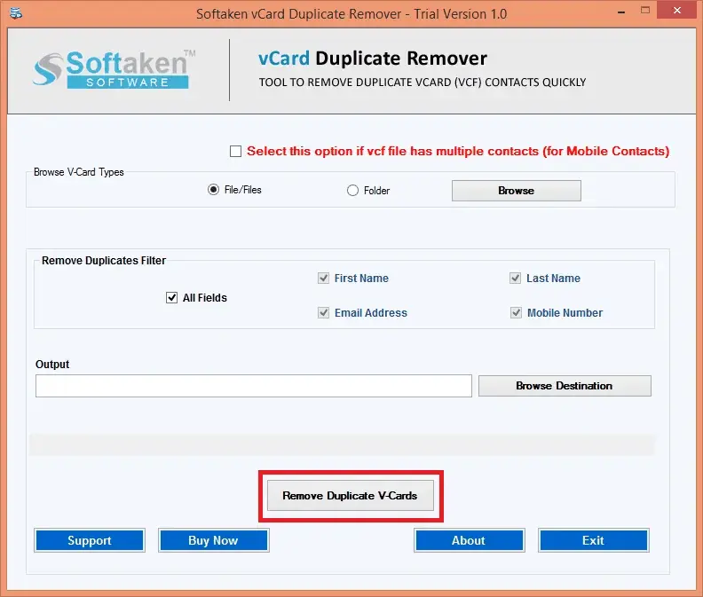 Screenshot 2 of Softaken vCard Duplicate Remover