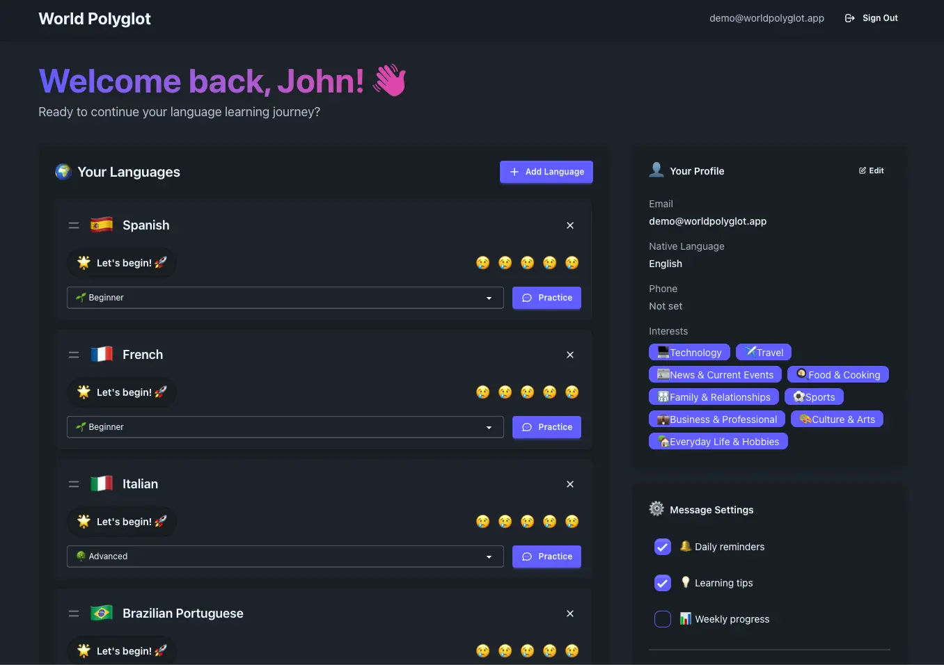 Screenshot 1 of World Polyglot
