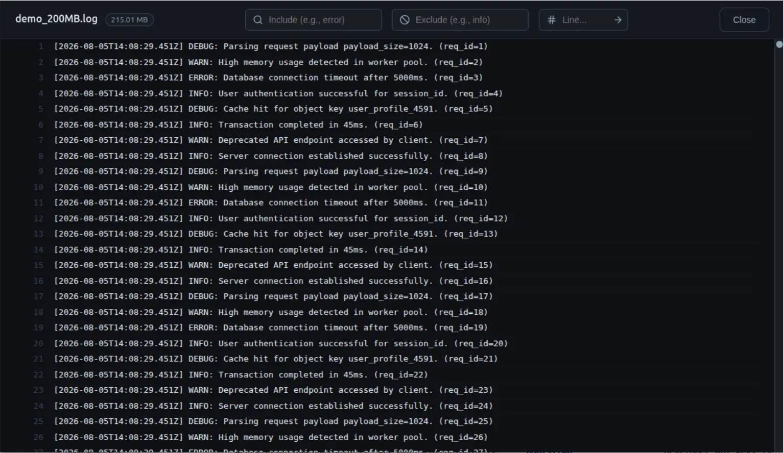 Screenshot 2 of MassiveLog