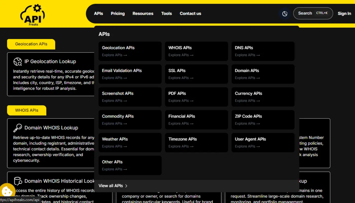 Screenshot 1 of APIFreaks