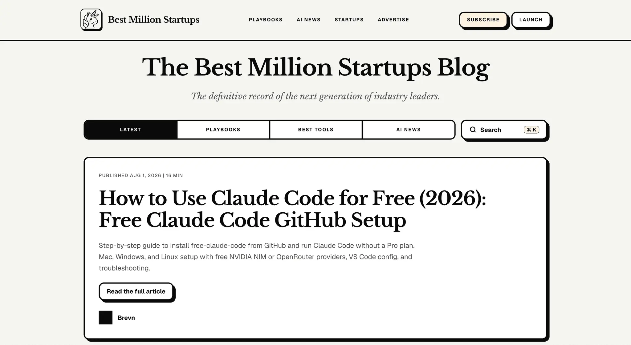 Screenshot 1 of Best Million Startups