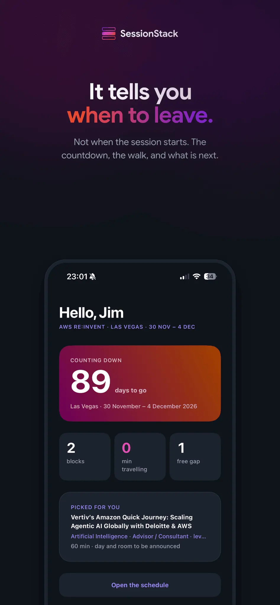 Screenshot 4 of SessionStack - AWS re:Invent Planner