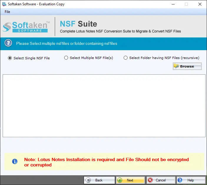 Screenshot 1 of Softaken NSF Conversion Suite 