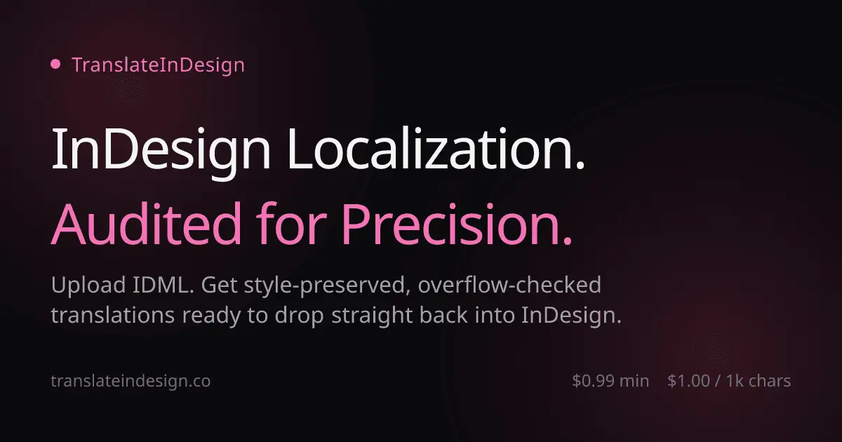 Screenshot 1 of TranslateInDesign