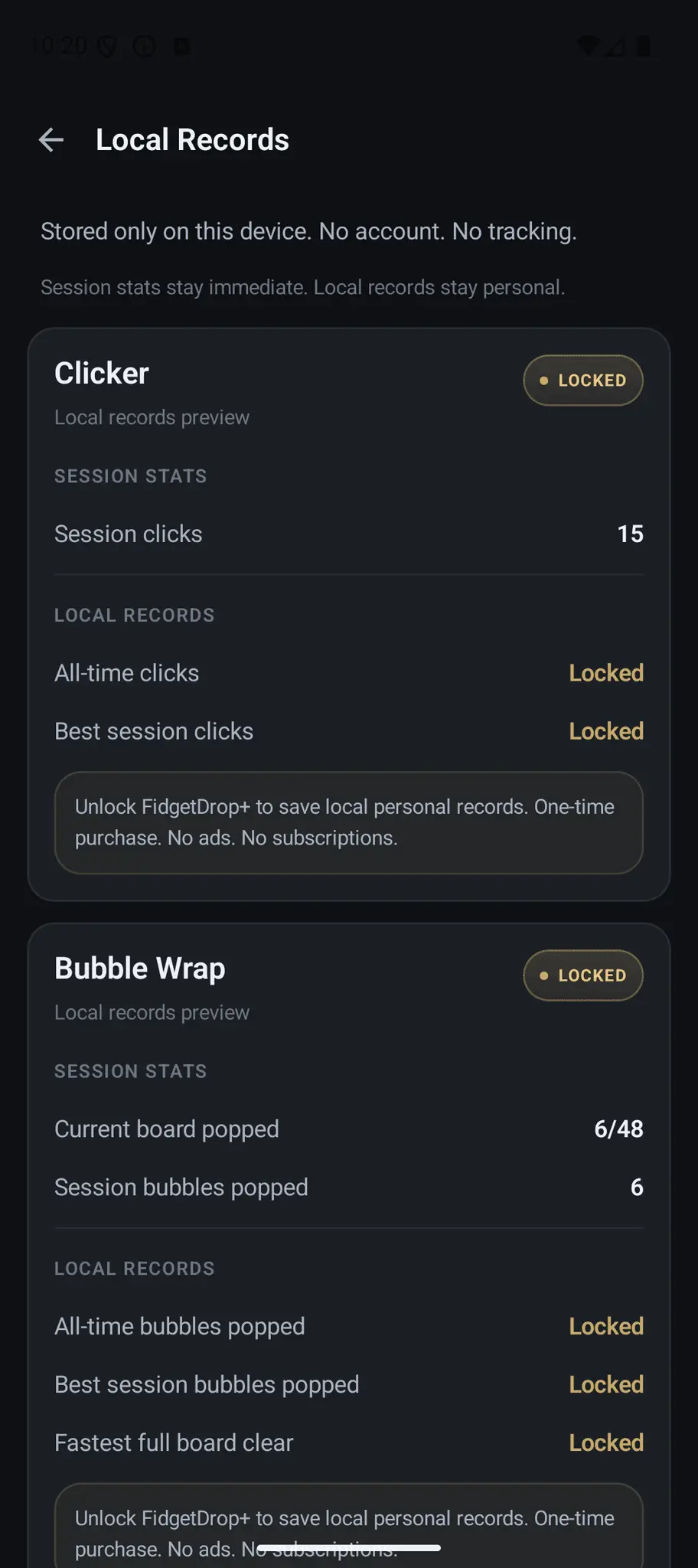 Screenshot 4 of FidgetDrop Haptic Fidget Android App