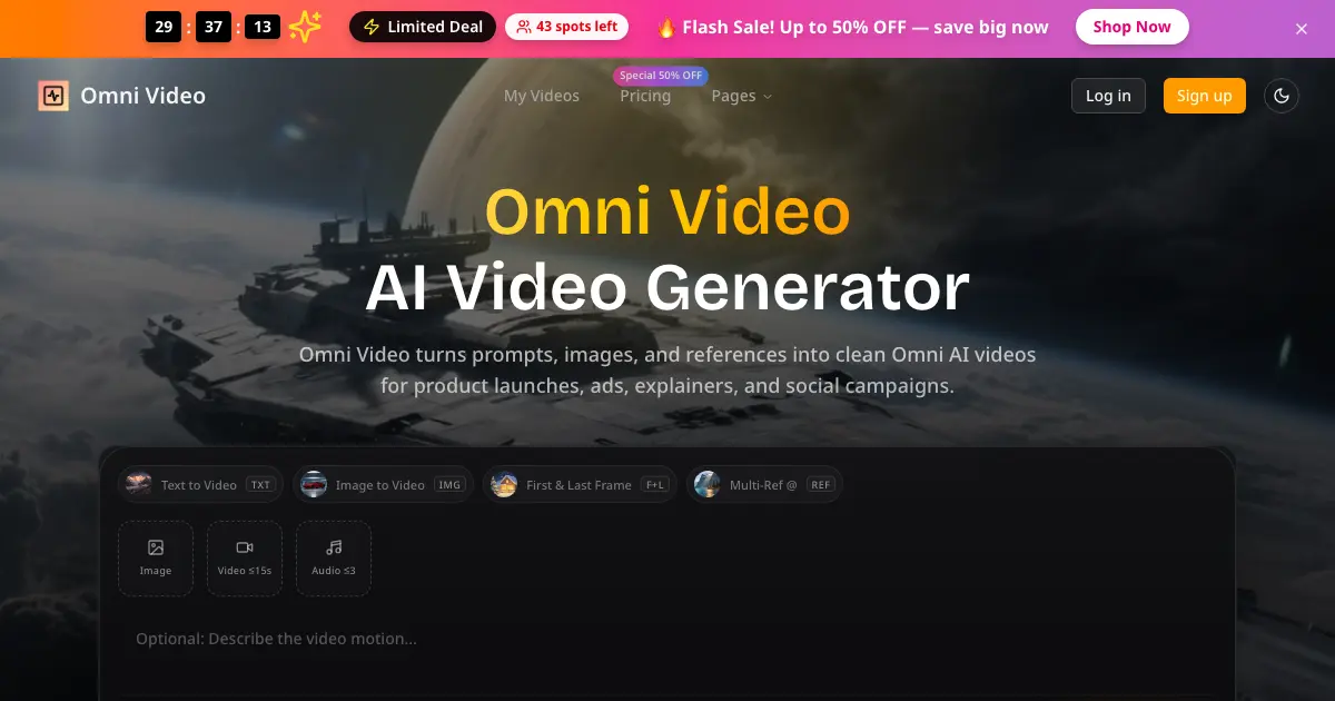 Screenshot 1 of Gemini Omni AI Video Generator