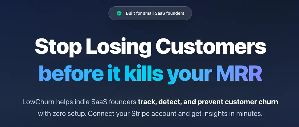 Screenshot 2 of Reduce Customer Churn with LowChurn.com