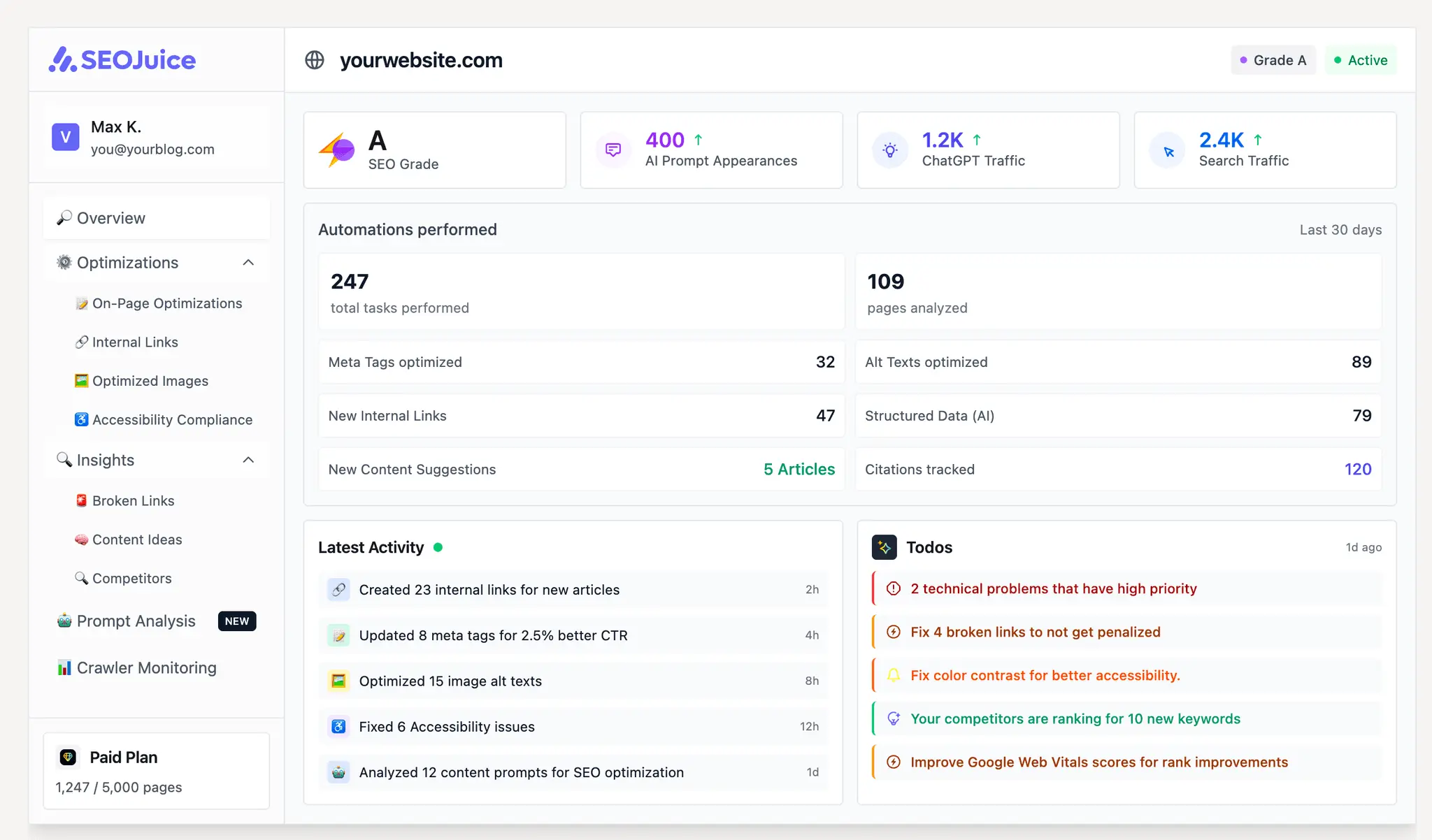 Screenshot 2 of SEOJuice