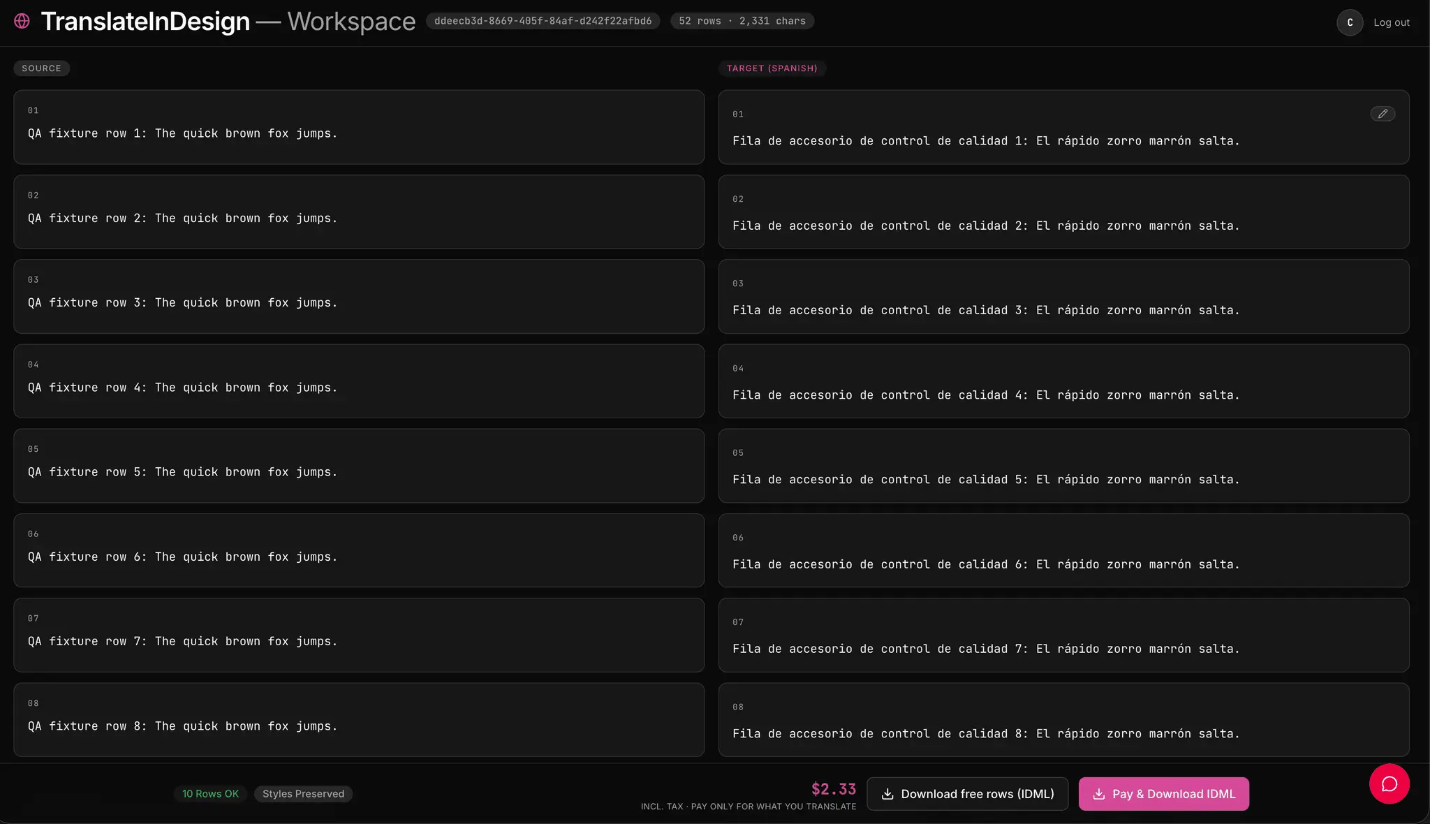 Screenshot 3 of TranslateInDesign