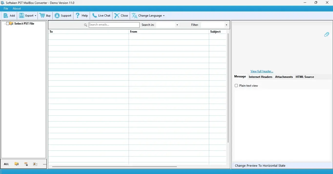 Screenshot 1 of Softaken PST to HTML Converter