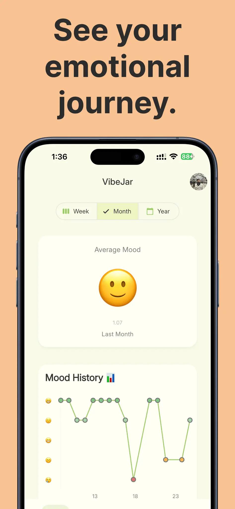 Screenshot 3 of VibeJar - Mood Tracker and Journal