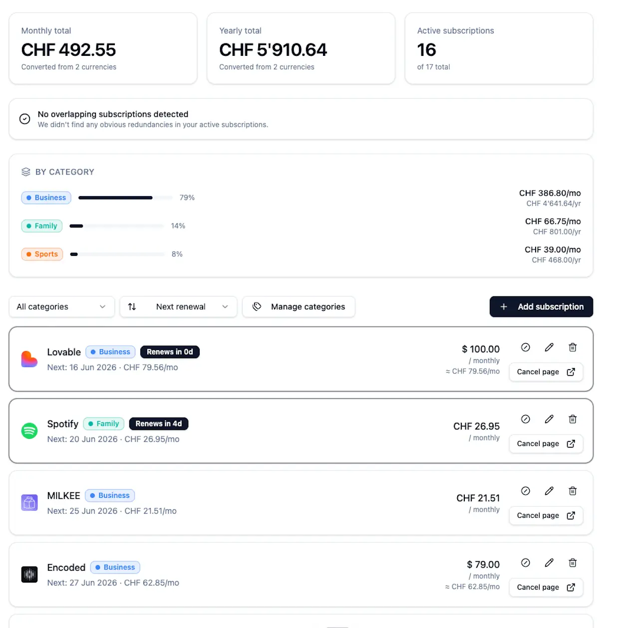 Screenshot 4 of Subscription Keeper