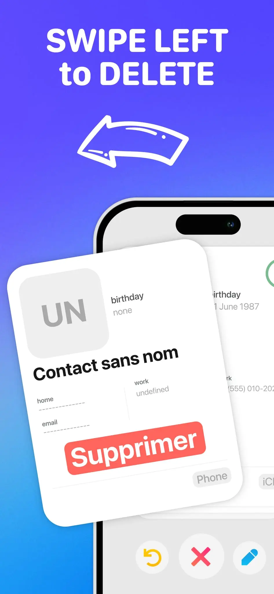 Screenshot 3 of Swipe Contacts Cleaner App