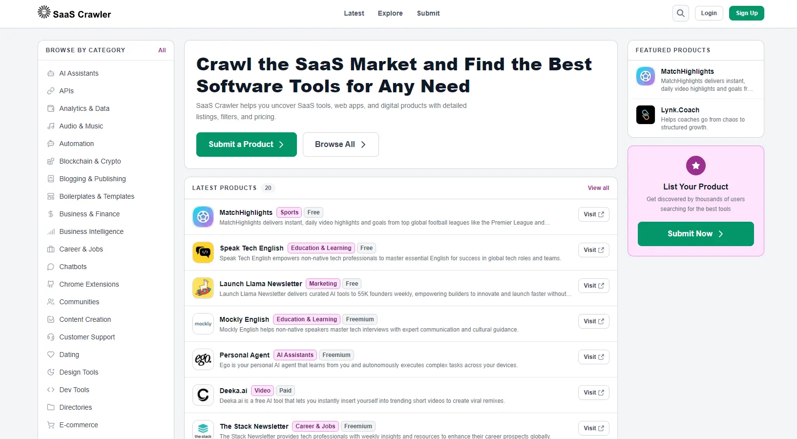 Screenshot 1 of SaaS Crawler