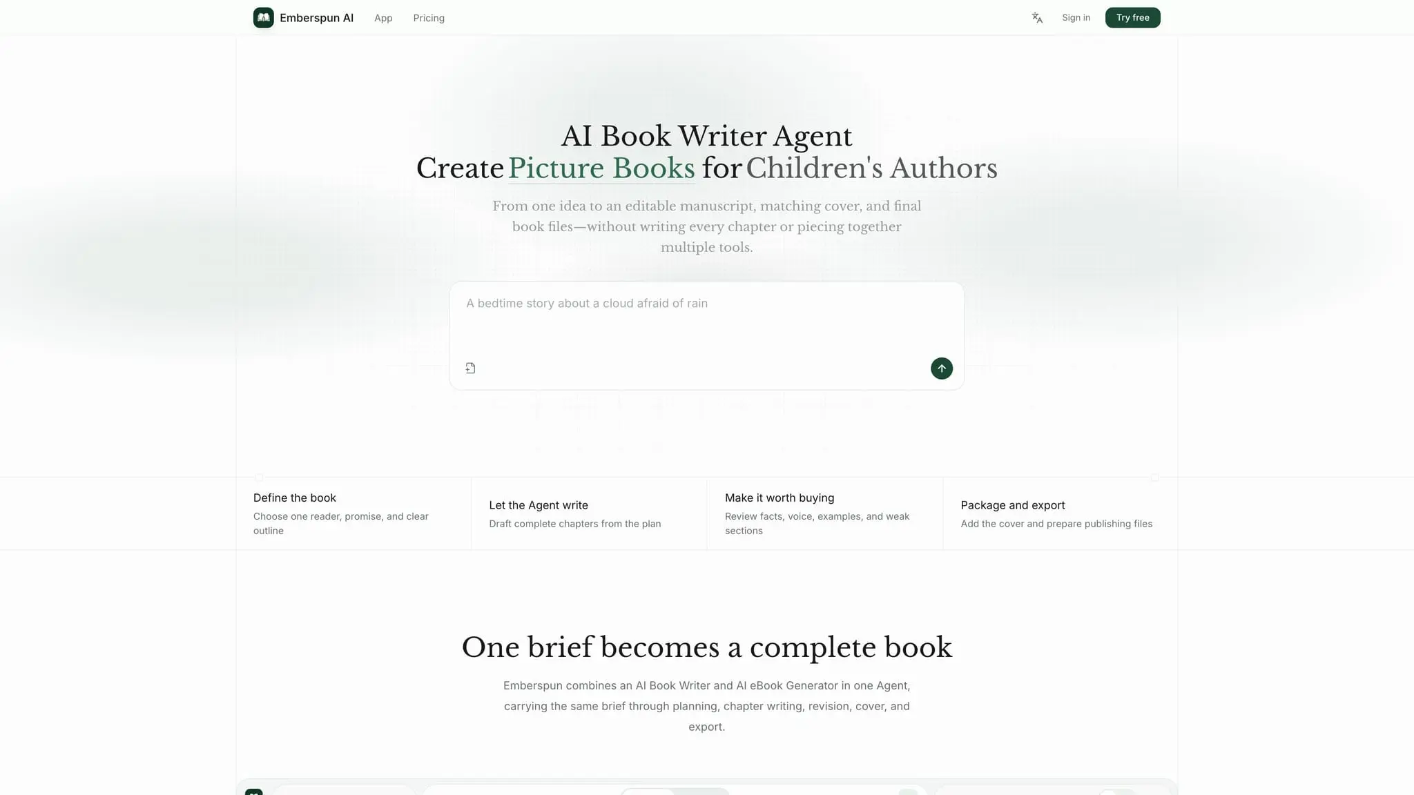Screenshot 1 of AI book writer with Emberspun AI