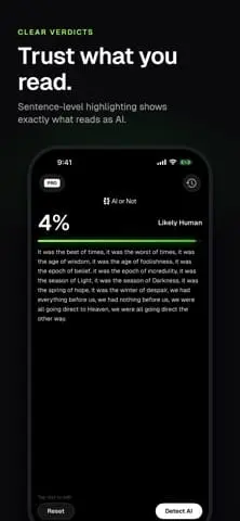 Screenshot 2 of AI or Not: Text Detector