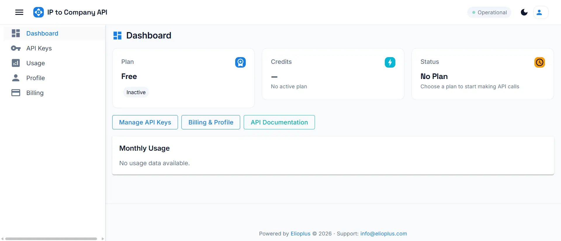 Screenshot 1 of Elioplus IP to Company API