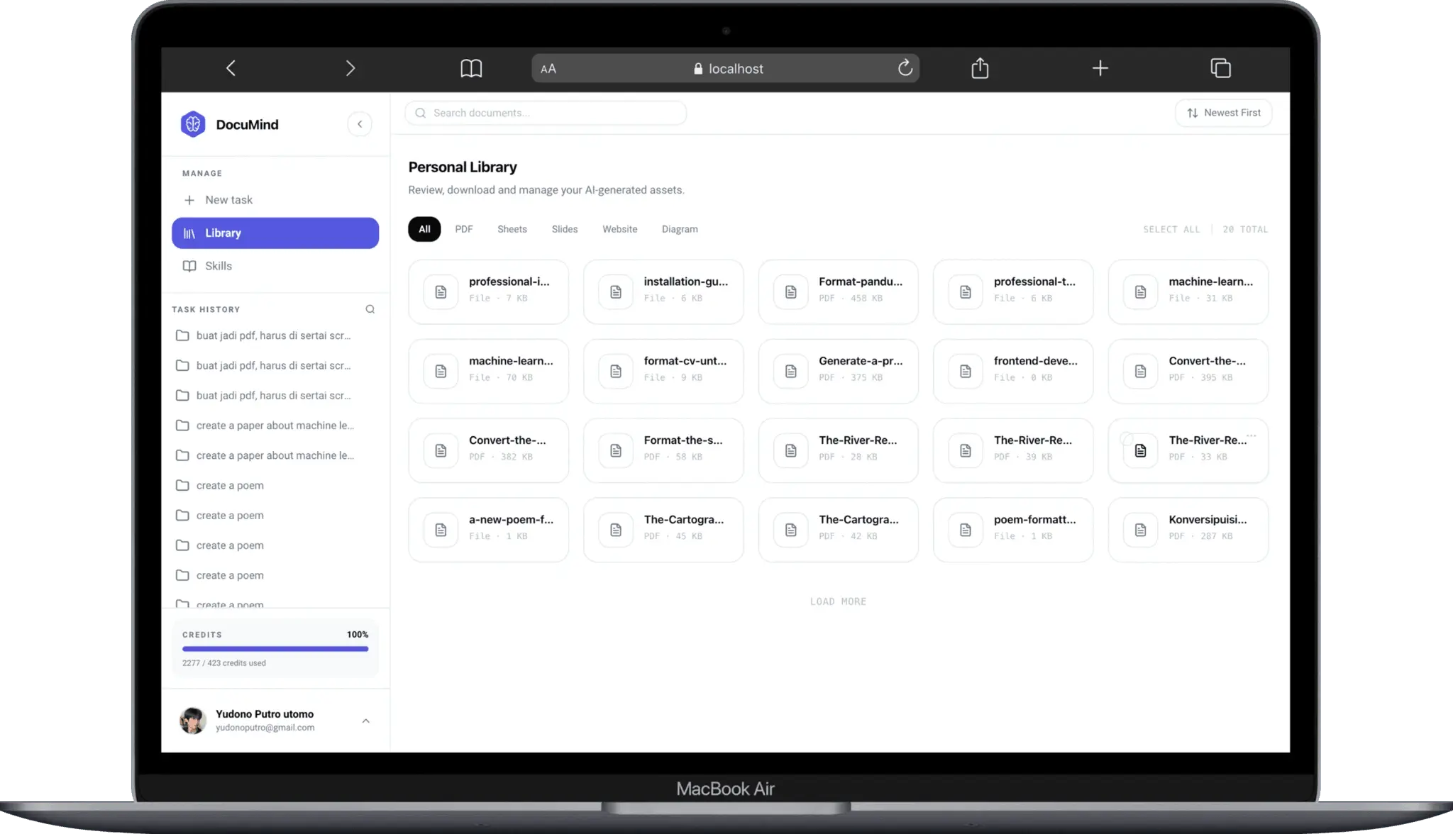 Screenshot 2 of DocuMind