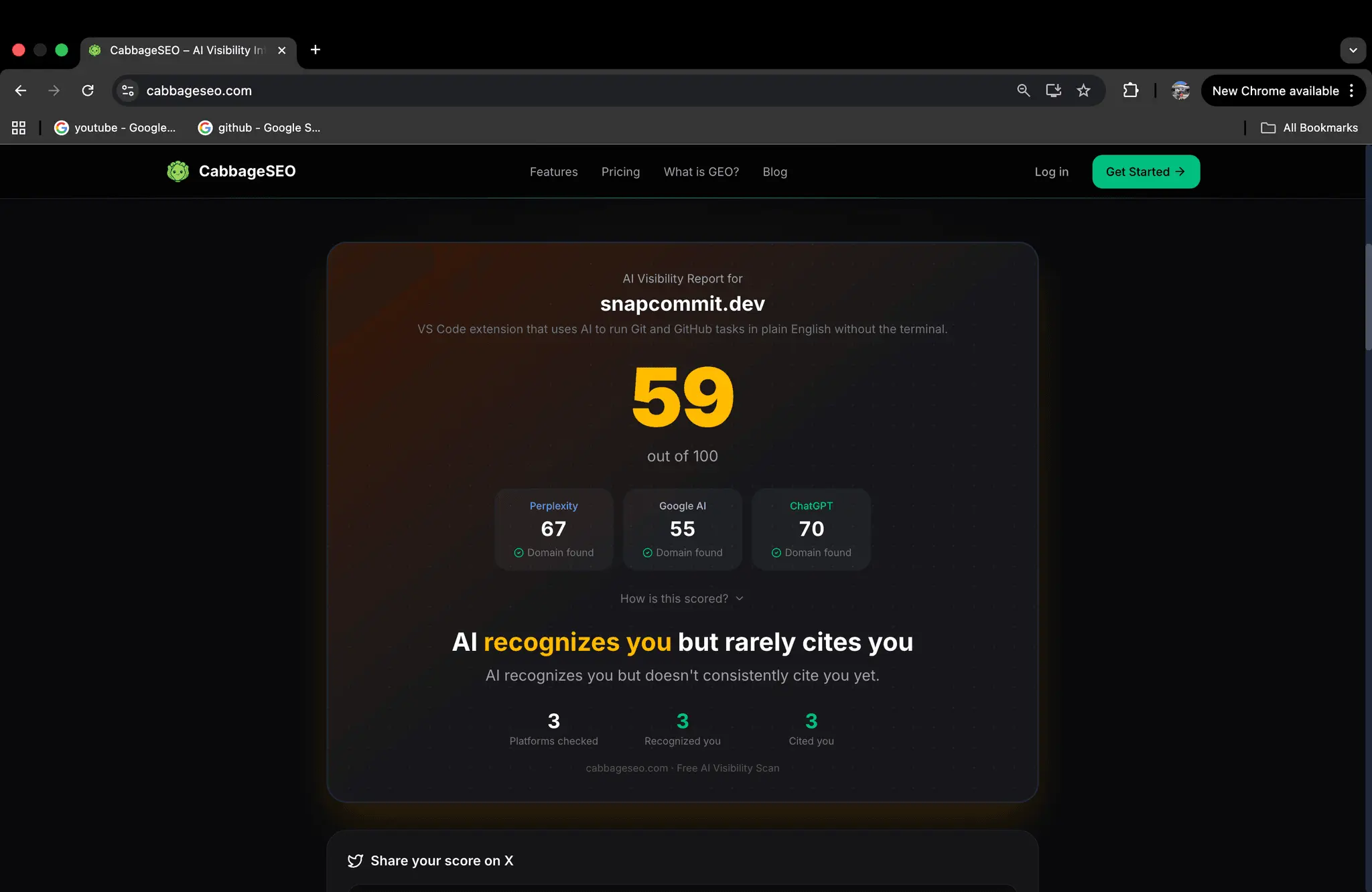 Screenshot 1 of cabbageSEO