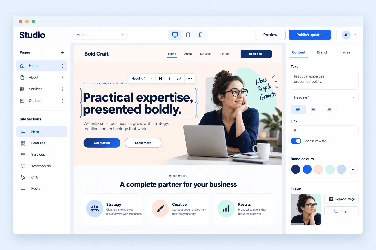 Screenshot 3 of Marketing Specialists AI Website Builder