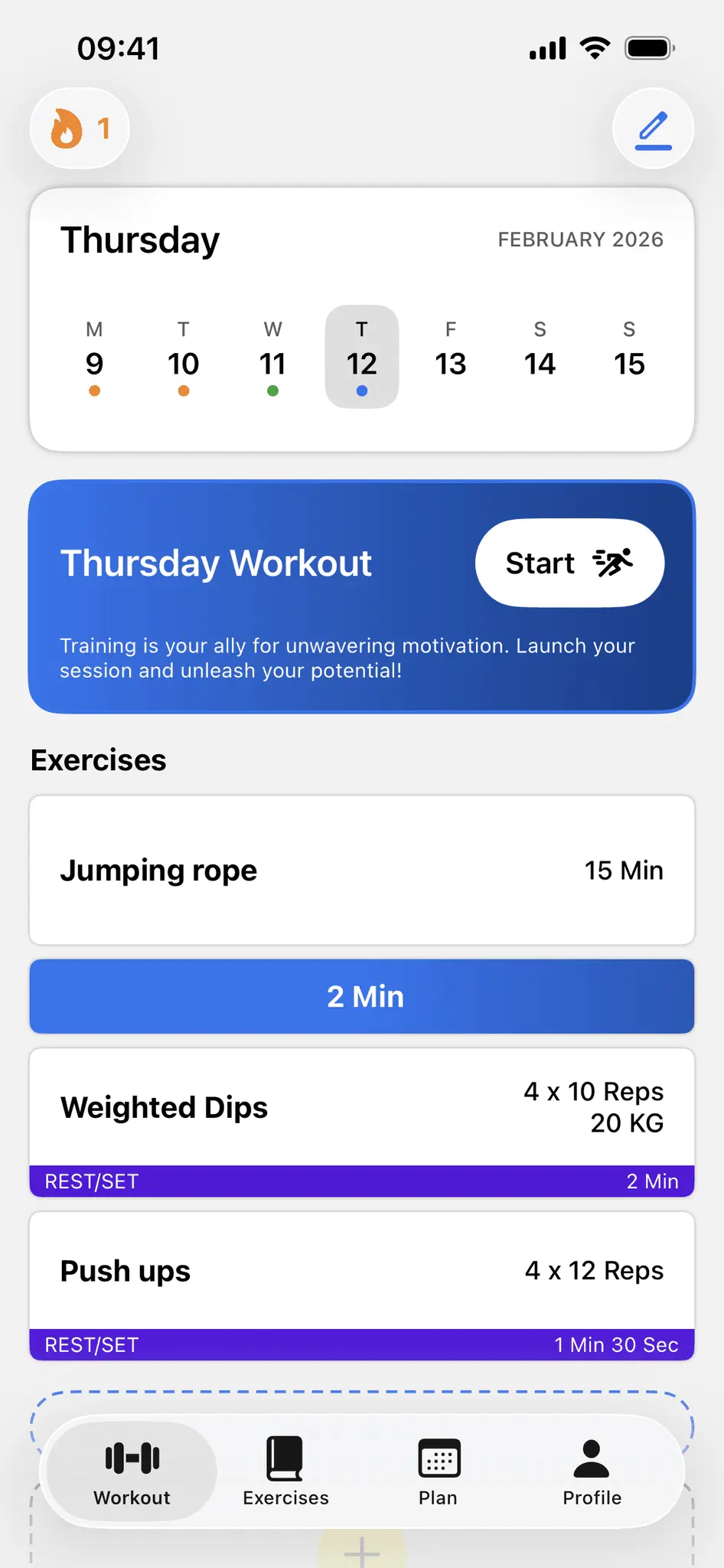 Screenshot 1 of Strainup: Workout Builder